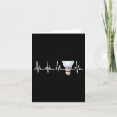Shuttle Heartbeat Funny Badminton Player Karte (Vorderseite)