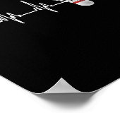 Shuttle Heartbeat Funny Badminton Player Poster (Ecke)