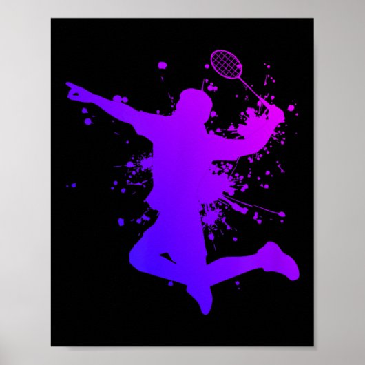 Shuttle Mens Squash Badminton Player Badminton Poster (Vorne)
