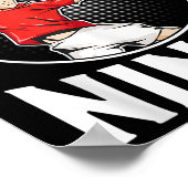 Shuttle Ninja Funny Badminton Player Poster (Ecke)