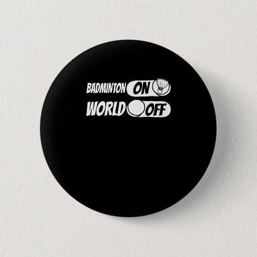 Shuttle Player Team - Racquet Badminton on World O Button (Vorderseite)