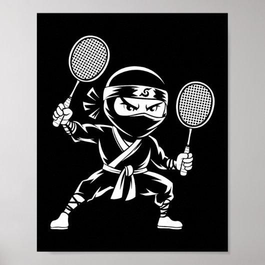 Shuttle Racquet Racket - Team Player Dminton Ninja Poster (Vorne)