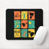 Shuttle Retro Vintag Badminton Player Badminton Mousepad (Mit Mouse)