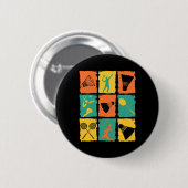 Shuttle Retro Vintag Dminton Player Dminton Button (Vorne & Hinten)