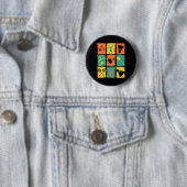 Shuttle Retro Vintag Dminton Player Dminton Button (Beispiel)