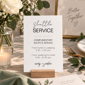 Shuttle-Service Minimalistische Moderne Hochzeitsf Begleitkarte