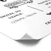 Shuttle Service Taxi Fahrer Hochzeitsfahrschein Poster (Ecke)