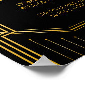 Shuttle Service Wedding Sign | Gatsby Art Deco Poster (Ecke)