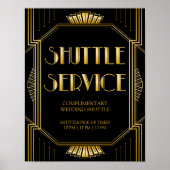 Shuttle Service Wedding Sign | Gatsby Art Deco Poster (Vorne)