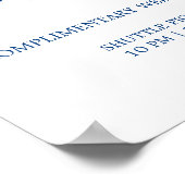 Shuttle Service Wedding Sign Navy Blue Calligraphy Poster (Ecke)