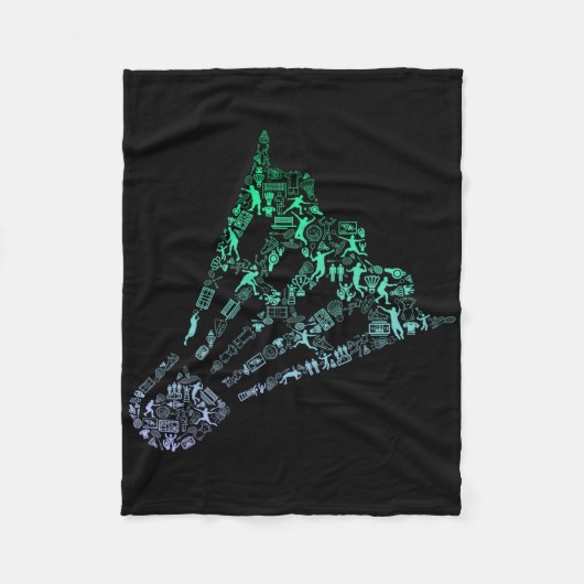 Shuttle Silhouette Dminton Player Shirt Mens Dmint Fleecedecke (Vorderseite)