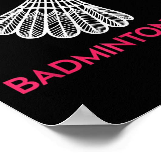 Shuttle Slayer - Badminton Boss - Funny Badminton Poster (Ecke)