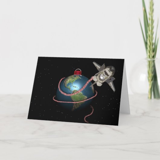 Shuttle STS Santa Christmas Feiertagskarte (Vorderseite)