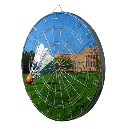 Shuttlecock auf dem Rasen Dartscheibe (Vorderseite rechts)