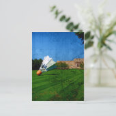 Shuttlecock auf dem Rasen Postkarte (Stehend Vorderseite)