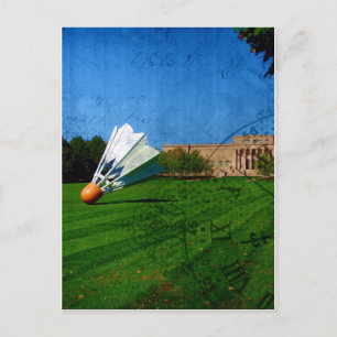 Shuttlecock auf dem Rasen Postkarte
