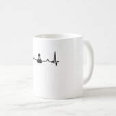 Shuttlecock Heartbeat Badminton Gift Mama Vater Kaffeetasse (VorderseiteRechts)