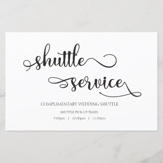 Shuttleservice Schwarz-weiße Hochzeitssymbol (Vorderseite)