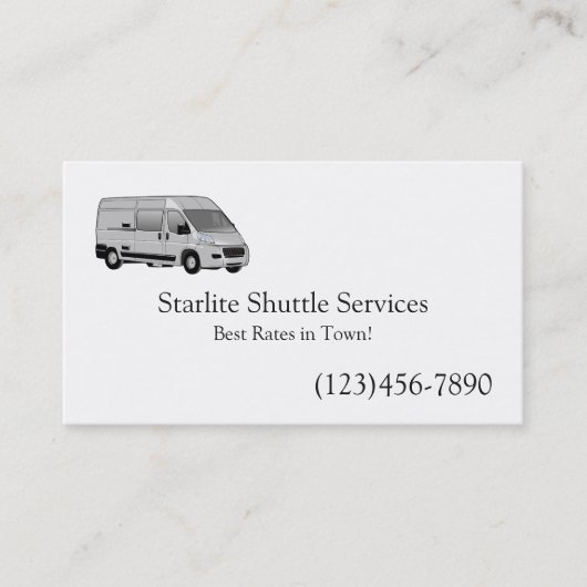 Shuttleservice Visitenkarte (Vorderseite)