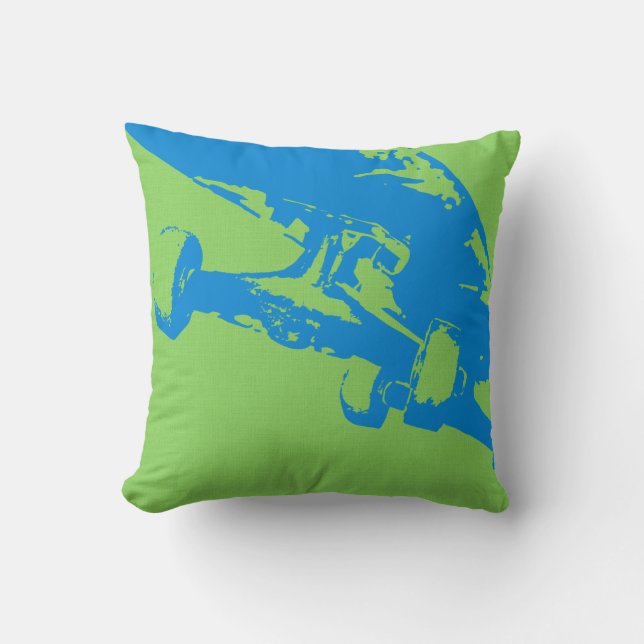 Shuvit Shove-It Skateboard Pillow Grau Lt Blue Kissen (Vorderseite)