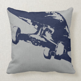 Shuvit Shove-It Skateboard Pillow Silver Navy Mari Kissen