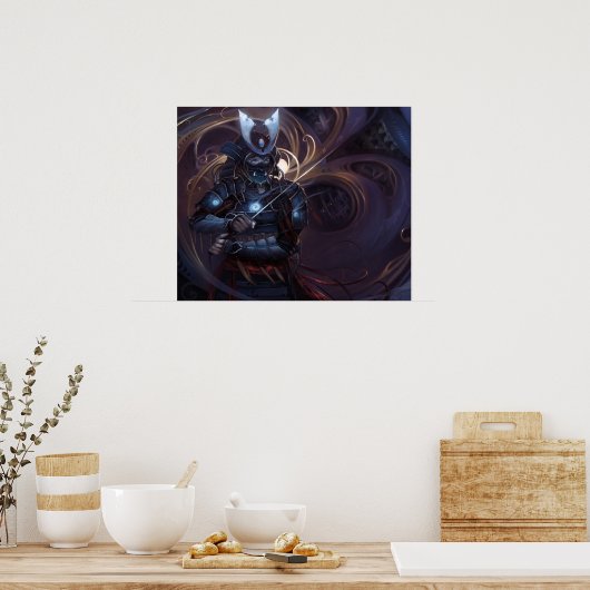 SHWANN: Der futuristische Samurai DJ Poster (Küche)