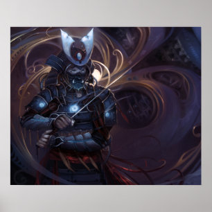 SHWANN: Der futuristische Samurai DJ Poster