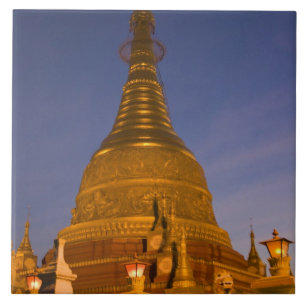 Shwe Myin Tin Tempel, Dämmerung, Make Tehi Lar, Fliese