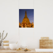 Shwe Myin Tin Temple, dusk, Make Tehi Lar, Poster (Küche)
