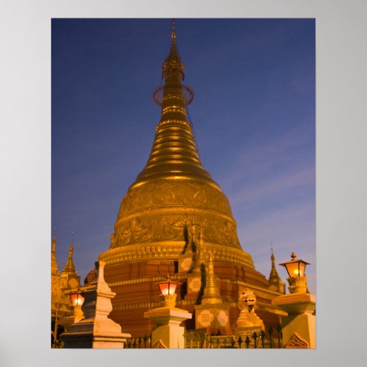 Shwe Myin Tin Temple, dusk, Make Tehi Lar, Poster (Vorne)