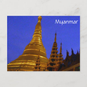 Shwedagon Nacht Myanmar Postkarte