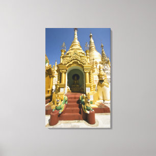 Shwedagon Pagoda (Paya), große Tempelanlage, dass Leinwanddruck