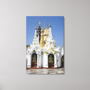 Shwedagon Pagoda (Paya), große Tempelanlage, die 2 Leinwanddruck