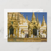 Shwedagon Pagoda (Paya), großer Tempelplatz, der Postkarte (Vorne/Hinten)
