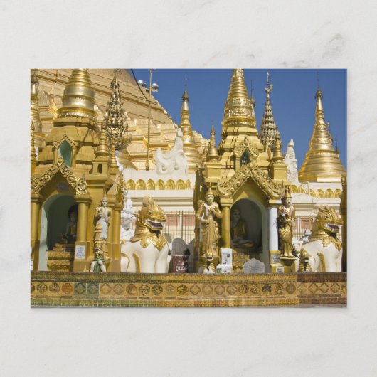 Shwedagon Pagoda (Paya), großer Tempelplatz, der Postkarte (Vorderseite)