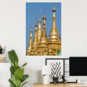 Shwedagon Pagoda Spires Poster (Heimbüro)