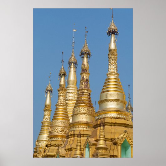 Shwedagon Pagoda Spires Poster (Vorne)