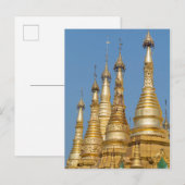 Shwedagon Pagoda Spires Postkarte (Vorne/Hinten)