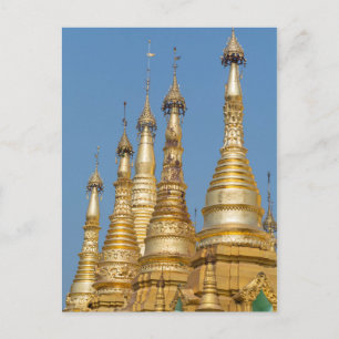 Shwedagon Pagoda Spires Postkarte