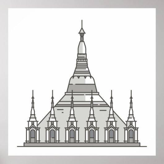 Shwedagon Pagoda World Sehenswürdigkeiten Poster (Vorne)