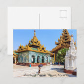Shwedagon Pagoda, Yangon, Myanmar. Postkarte (Vorne/Hinten)