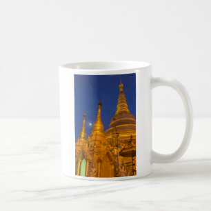 Shwedagon-Pagode bei Nacht, Myanmar Kaffeetasse