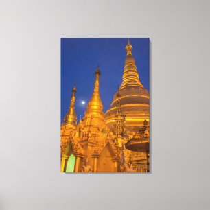 Shwedagon-Pagode bei Nacht, Myanmar Leinwanddruck