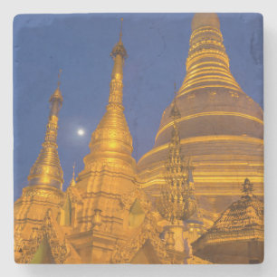 Shwedagon-Pagode bei Nacht, Myanmar Steinuntersetzer