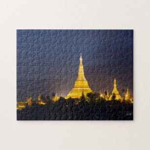 Shwedagon-Pagode bei Nacht Puzzle