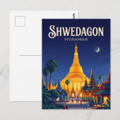 Shwedagon-Pagode Myanmar Postkarte (Vorne/Hinten)