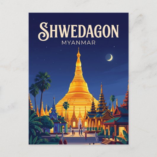 Shwedagon-Pagode Myanmar Postkarte (Vorderseite)