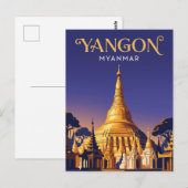 Shwedagon-Pagode Myanmar Postkarte (Vorne/Hinten)
