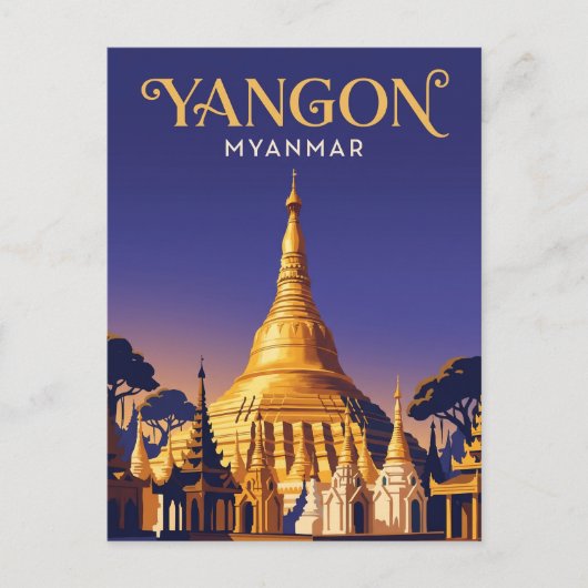 Shwedagon-Pagode Myanmar Postkarte (Vorderseite)