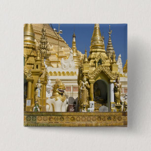 Shwedagon-Pagode (Paya), große Tempelanlage, die Button